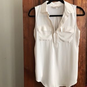 Loft sleeveless white blouse size xs